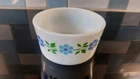 JAJ Pyrex Vintage Blue Band Daisies Margarine Bowl 1970 Promotional Lid
