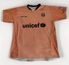 FC Barcelona Soccer Jersey Mens L Orange La Liga Unicef Kit Fan Shirt Vintage