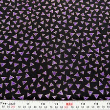Laurel Burch Basic Triangle Black Clothworks Metallic Cotton Remnant 19" x 43"