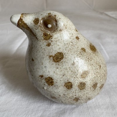 MID CENTURY Andersen Design Studio SPECKLED STONEWARE Baby Gull BIRD ~ MAINE
