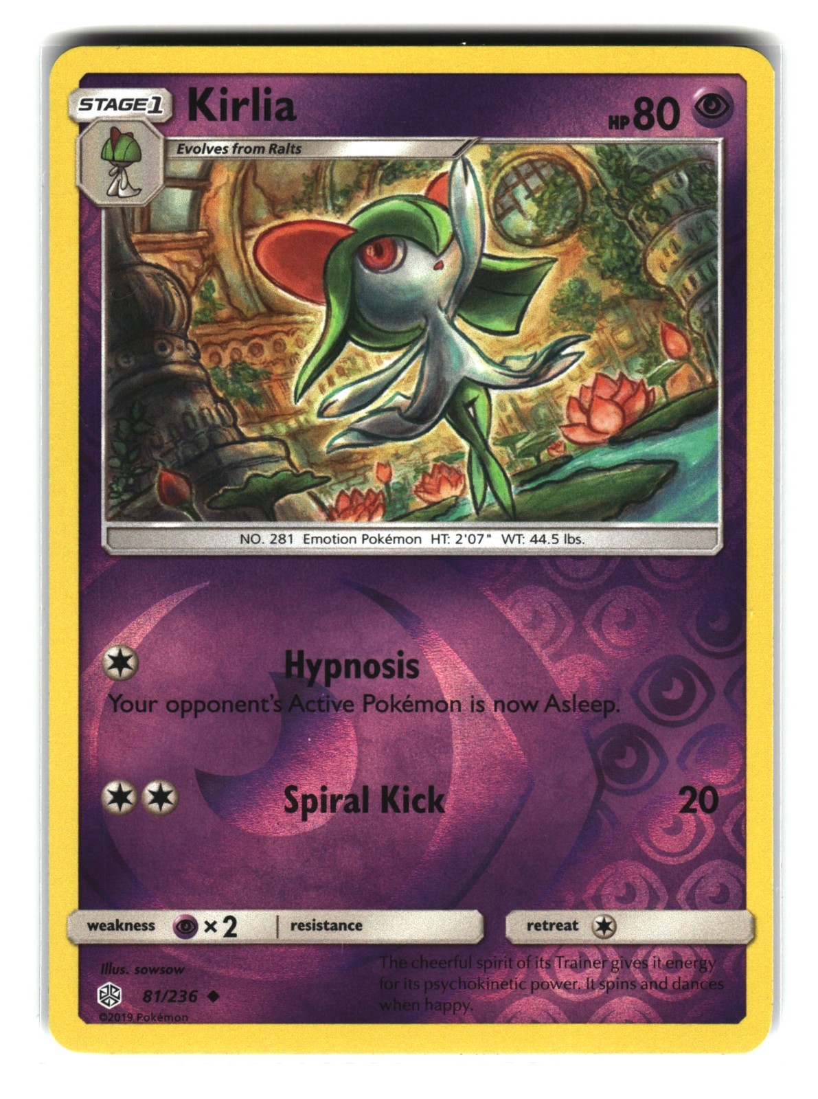 Kirlia 81/236 Reverse Holo Unified Minds Pokemon Card NM