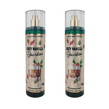 2 New Bath  Body Works Cozy Vanilla Bourbon Fine Fragrance Body Mist Spray 8 oz