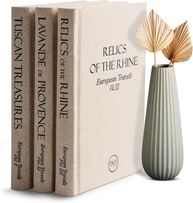 Ence Designs Decorative Books for Home Decor Real Blank Pages inside Set of 3 De