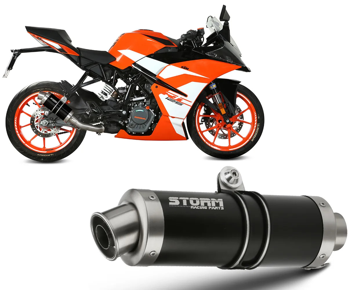 Exhaust Storm by Mivv Muffler Gp Nero Steel for Ktm Rc 125 2017 > 2020