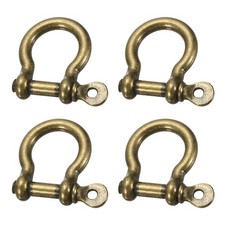 4Pcs Screw in Shackle, 8.5mm Zinc Alloy D-Ring Anchor Shackle,Dark Bronze