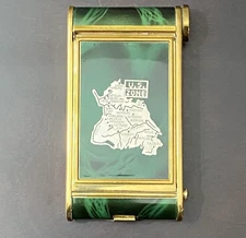 Vintage Germany US Zone Compact Vanity Manicure Set Green Enamel Metal Military