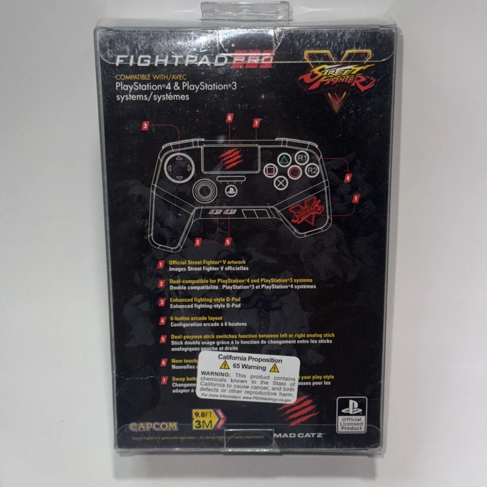 Mad Catz Street Fighter V FightPad PRO For PlayStation 3 & 4 PS3 PS4 New NIB - Image 4 of 4
