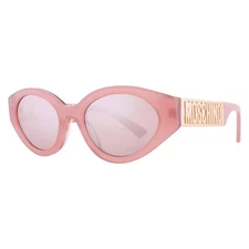 Moschino Pink Silver Flash Cat Eye Ladies Sunglasses MOS160/S 035J/2S 51