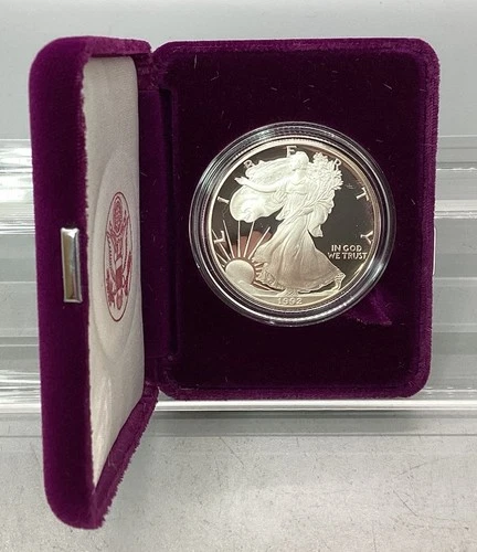 1992 S Proof American Silver Eagle - With Box, No CoA