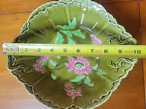 Antique Ludwig Wessel Imperial Bonn Germany Astra 8” Majolica Bowl 1875-1900 - Picture 20 of 24