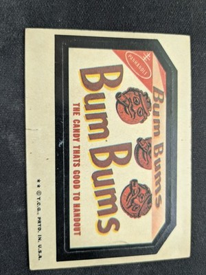1974 Topps 6th Wacky Package Sticker NNO Bum Bums Candy (GD)