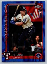 Blaine Crim ROOKIE BLUE LAVA REFRACTOR /150 2025 Topps Chrome Update USC83 Texas