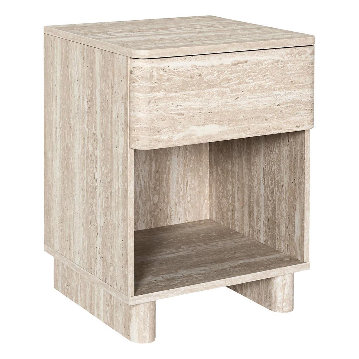 Table de chevet Pietra beige de 56cm : créez un coin lecture apaisant près du lit