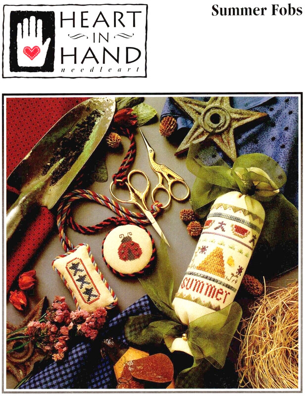 Heart in Hand SUMMER FOBS 3 Cross StitchSS Charts/Leaflet Only sampler beehive