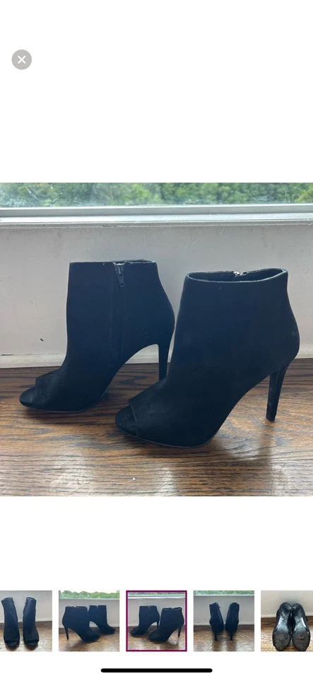 Botines Michael Kors Peep Toe tacón negro talla 6,5. Foto 3 de 4