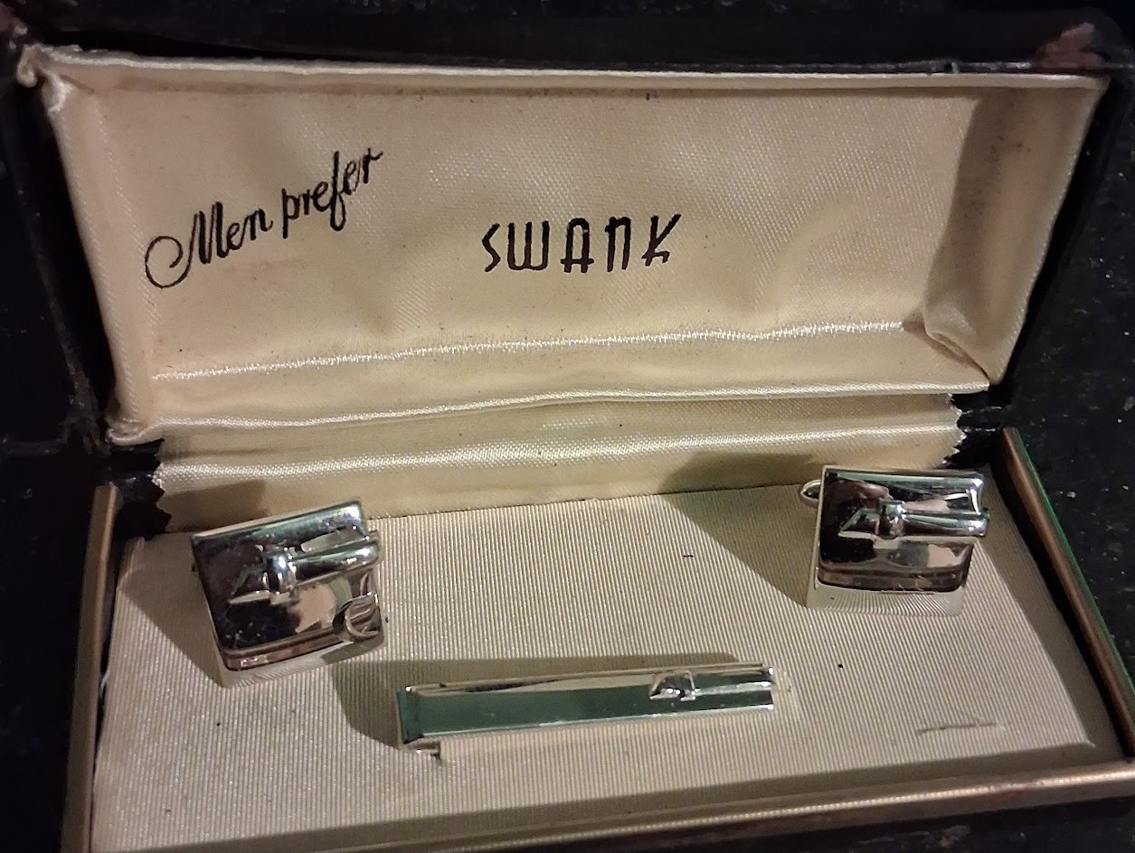 VTG Swank Silver Tone Plain Simple Basic Weave Kn… - image 3