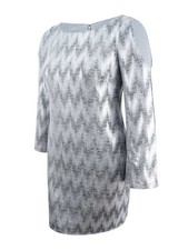 Jessica Howard Women's Cold-Shoulder Metallic Dress (18, Silver)