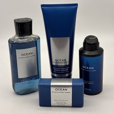 4- Bath  Body Works Men's Set Body Cream Body wash Deodorizing Spray Soap Ocean