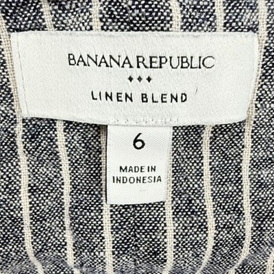 Banana Republic Linen Blend Striped Button Front Midi Dress Blue White Size  6 | eBay