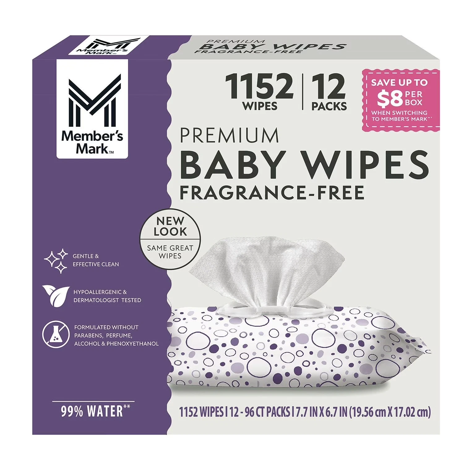 Member's Mark Premium Baby Wipes, Fragrance Free, 12 pk., 1152 Wipes
Opens in a new window or tab