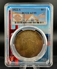 1922-S Peace Silver Dollar PCGS AU55 Rare Date  TONER / Witter Coin Shop Holder