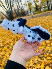 Crochet Dragon Plushie: Handmade Blue and White Amigurumi Dragon