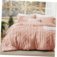 Tufted Boho Comforter Set Size - Light Pink Queen 24 - Light Pink - Elegant