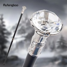 Transparent Diamond White Walking Stick 90cm Fashion Decorative Cosplay Cane