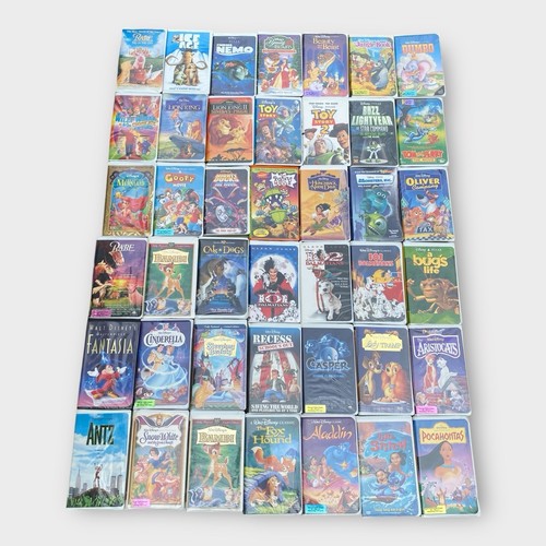 Disney VHS Movie Lot 40+ 42 Children Animated VCR Tapes Bulk Wholesale Clamshell