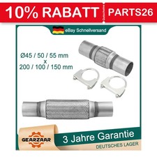 Edelstahl Flexrohr Auspuffrohr Flexstück  Ø45 / 50 / 55 mm x 200 / 100 / 150 mm