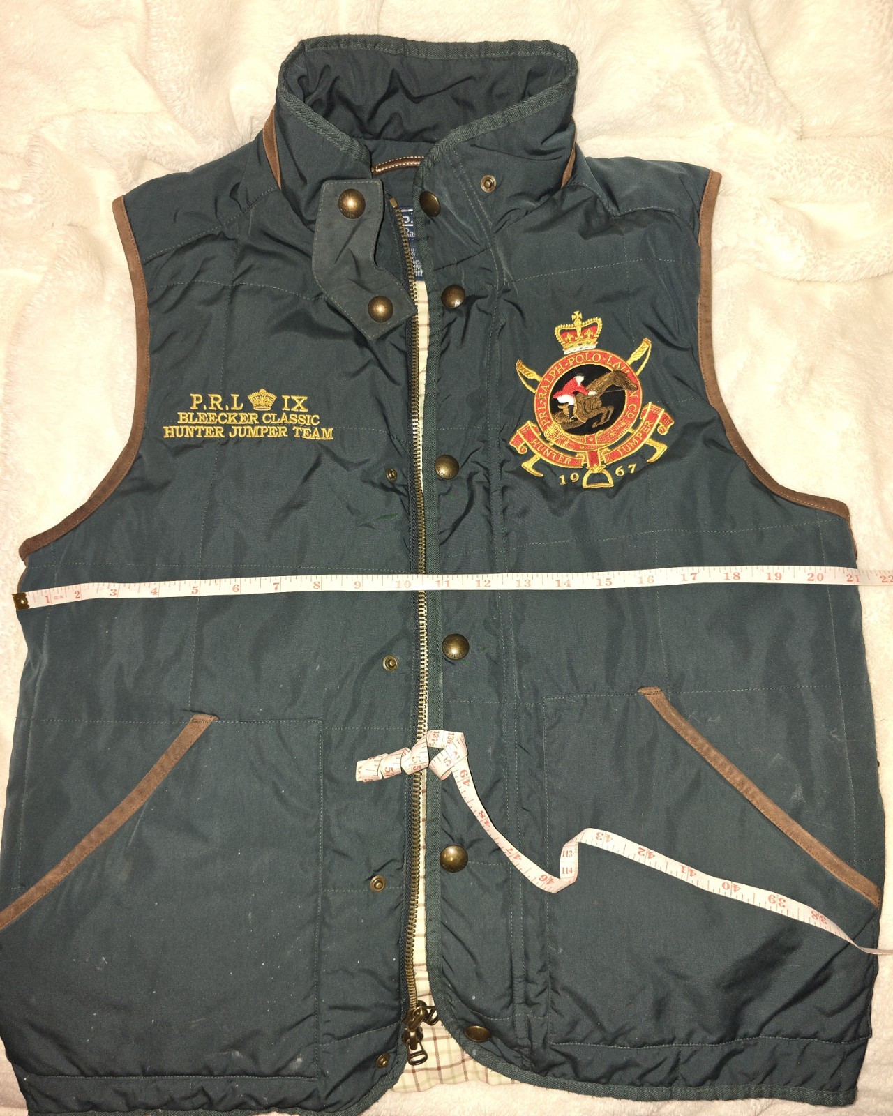 Forest Green Polo Ralph Lauren Bleecker Classic Hunter Jumper Team Vest Size M image 2