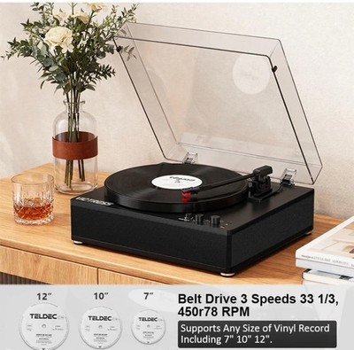 TE-3008 Full-Size Turntable with Adjustable Counterweight and Bluetooth Output