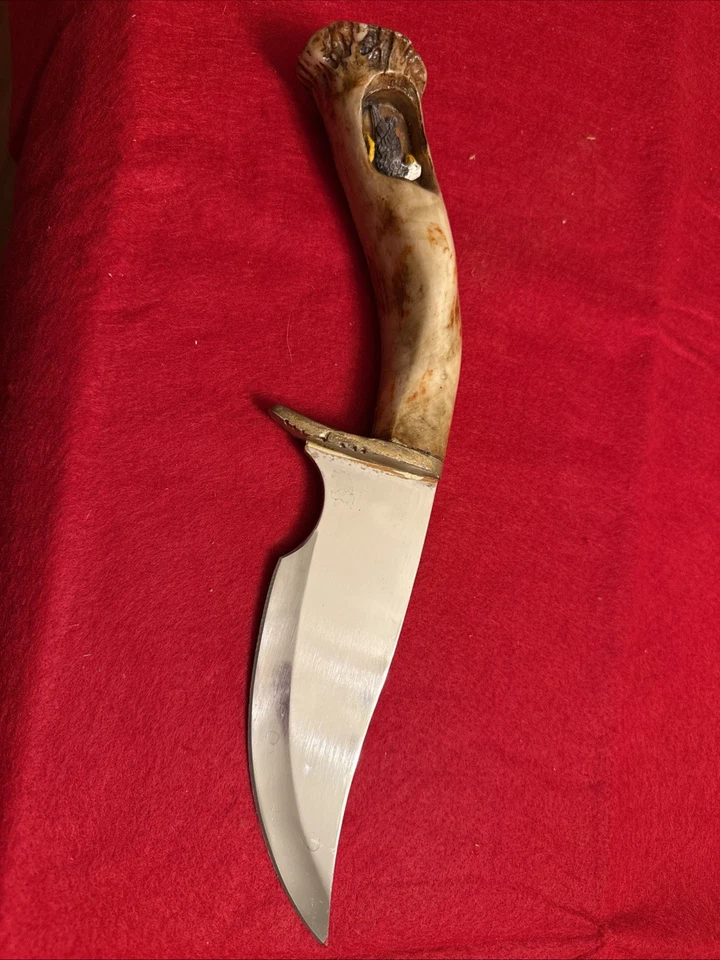 Заказной охотничий нож олень/рога ручки винтажный орел в ручке.   Нержавеющая сталь - Изображение 2 из 4
