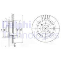 Delphi 2X Bremsscheibe Vorne Ø256 Mm BelüFtet Unbeschichtet FüR Hyundai Getz TB
