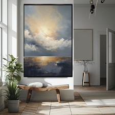 Abstrakte Kunst Acrylgemälde Modern  Blattgold  Handgemalt  Malerei Kunst Bild