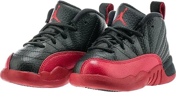 Niño Jordan 12 Retro "Juego de Flu" Negro/Rojo Universitario (850000 002) Foto 3 de 4