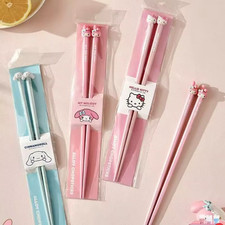 Hello Kitty Melody Cinnamoroll Chopsticks Non Slip Anime Dining Gift Set