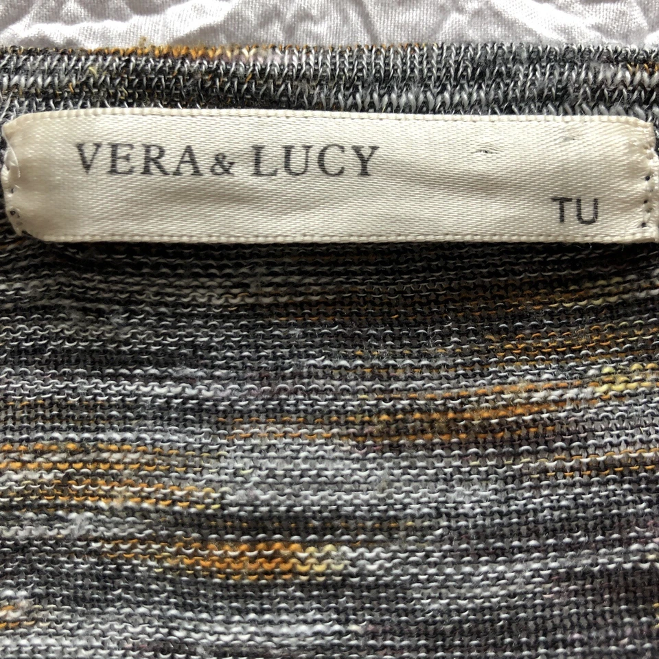 Vera & Lucy Ladies Black & Brown Striped Lightweight Autumn Jersey Style Top, 18 — 第 2/4 张图片