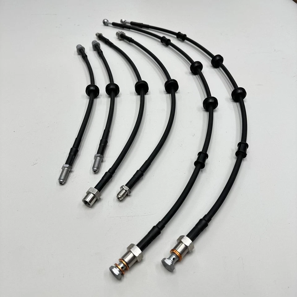 Líneas de freno rendimiento longitud personalizada negras para coches BMW o Mercedes 2 piezas Foto 4 de 4