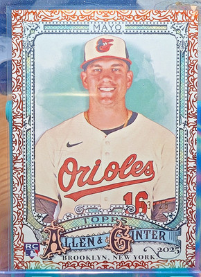 2025 Topps Allen & Ginter Coby Mayo Orange Foil Filagree /25 COLOR MATCH (RC)