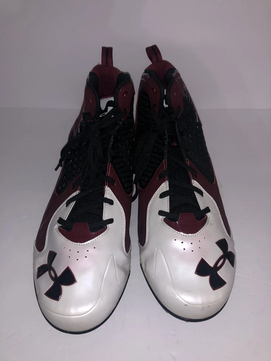 Under Armour Spine Clutch Fit Mid Football Cleats Size 16 Dark Red