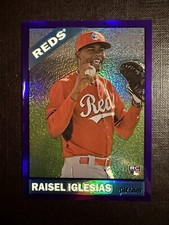 2015 Topps Heritage High Number Rookie Raisel Iglesias Purple Refractor #713 RC