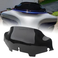 Black 6" Wave Windshield Windscreen for Harley Electra Glide Standard FLHT 96-09