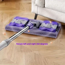 Cloth-Attached Mop (Purple) - Absorbent,Kitchen Tile & Bedroom Hardwood Cleaning