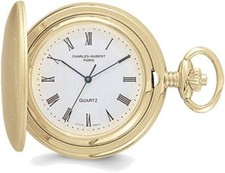 Charles Hubert Gold-Plated White Dial Pocket Watch