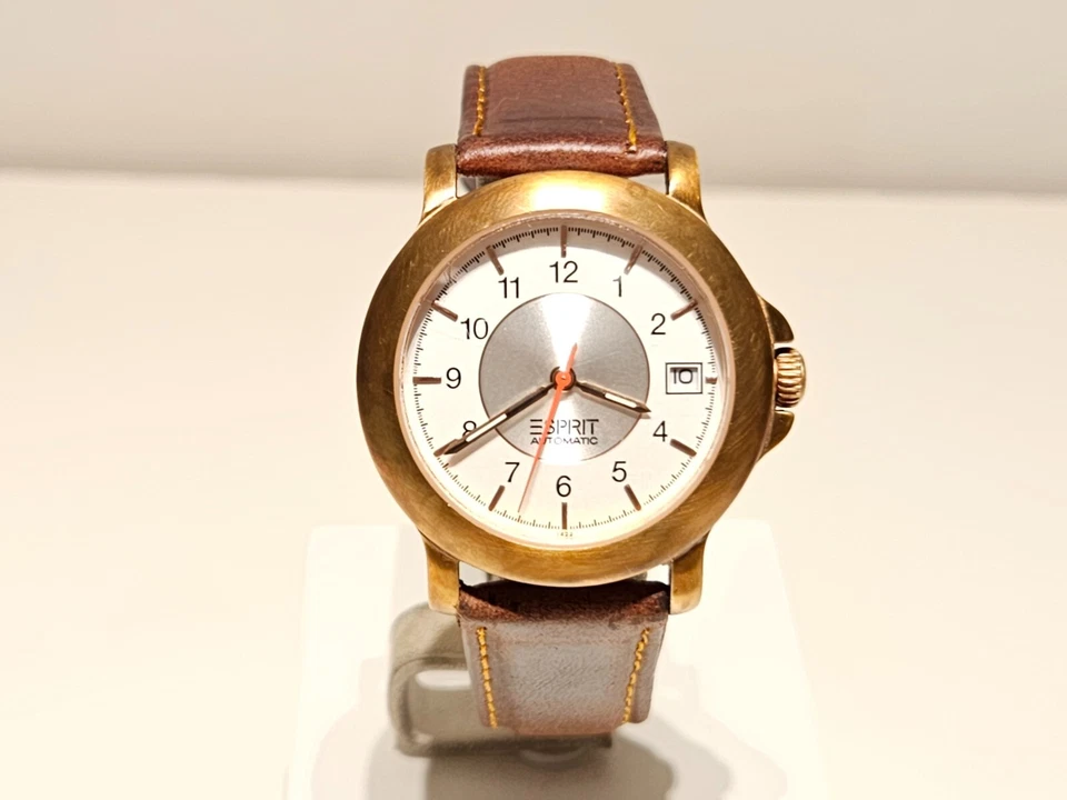 RELOJ MECÁNICO VINTAGE CAJA LATÓN ESFERA DOS TONOS HOMBRE "ESPRIT" 21J TIMEWEAR Foto 3 de 4