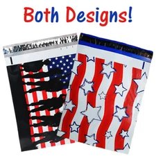 10x13" Military Soldier Patriotic Flag Poly Mailers, Flat Shipping Envelope Bags