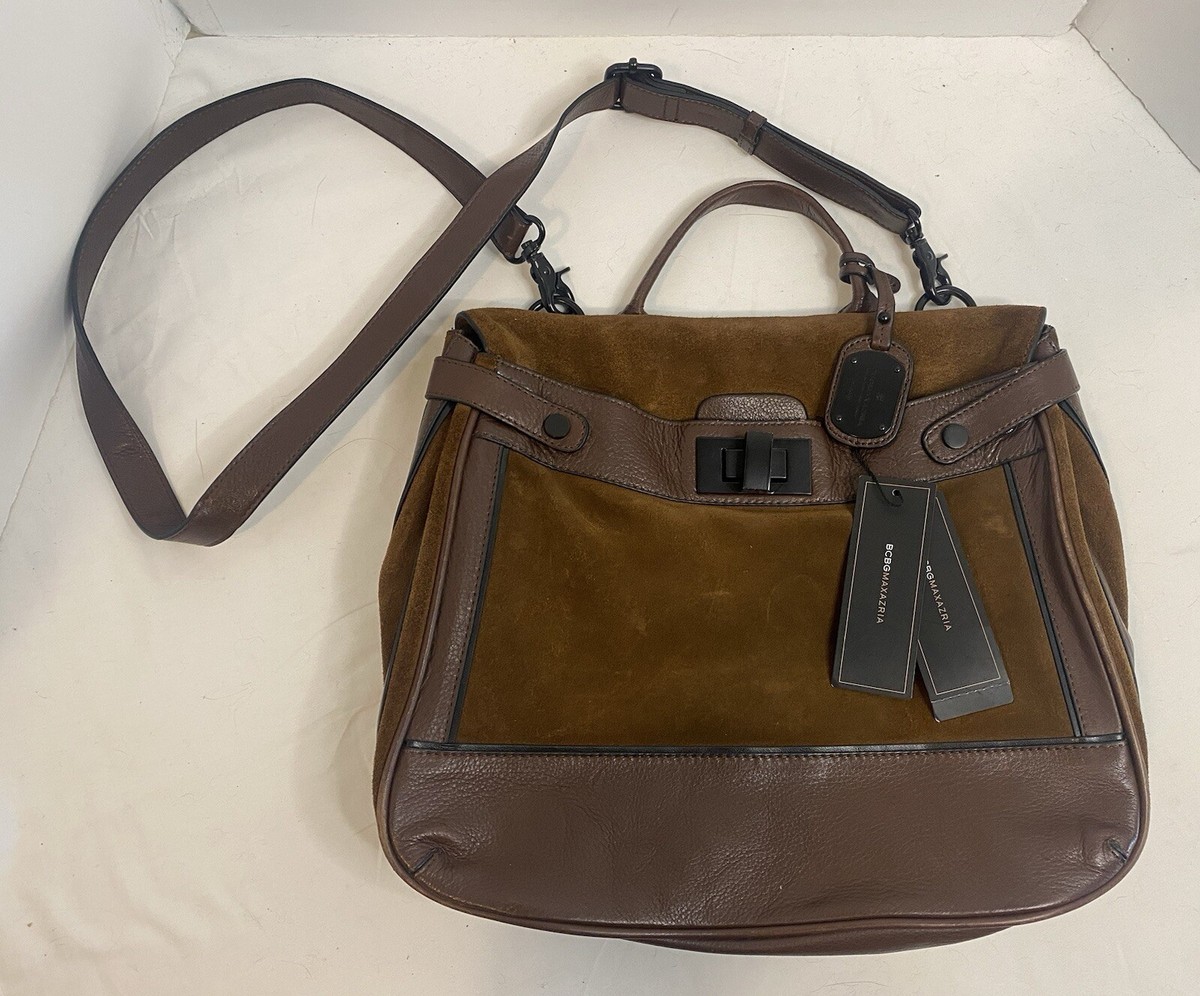 BCBGMAXAZRIA Taylor Brown Leather Suede Crossbody Bag NWT  display picture 2