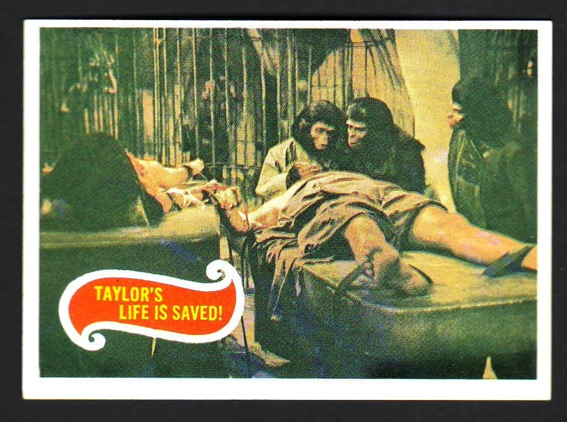 PLANET OF THE APES MOVIE 1969 BASE CARD 19 TAYLOR'S LIFE IS SAVED