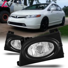 For Civic Sedan 2006-2008 Clear Lens Pair Bumper Fog Lights Lamps+Wiring+Switch